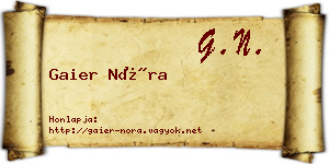 Gaier Nóra névjegykártya